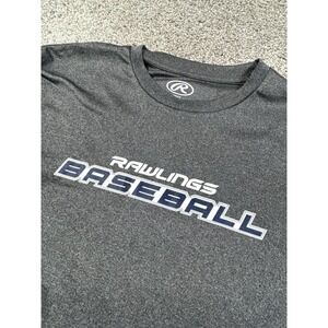 Rawlings Shirt Mens Medium Baseball Gray Blue Dri Fit Navy